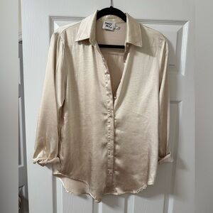 Princess Polly Cream Satin Blouse